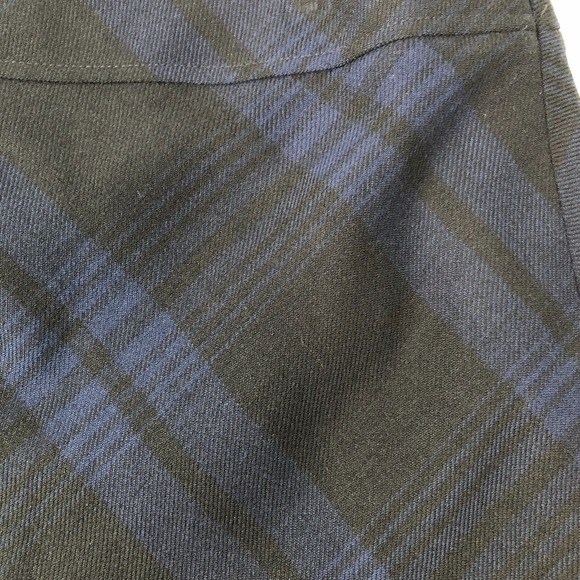 Ann Taylor Loft Skirt Women's Size 6 Blue Black Tartan Plaid Mini Lined Side Zip - Picture 5 of 11